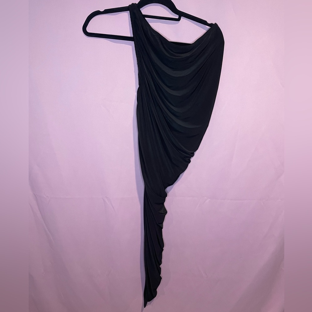 Norma Kamali One Shoulder Ruched Dress - M